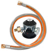Lågtrycksregulator med mätare och metallslang 80 cm