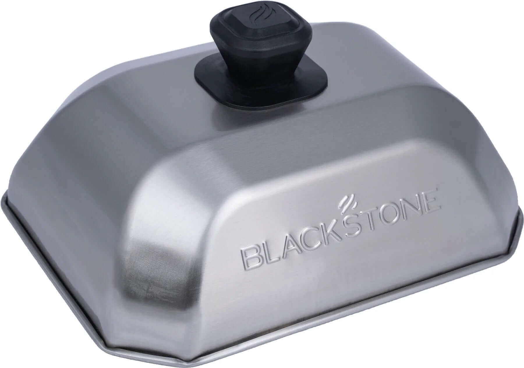 Blackstone ruostumaton teräksinen hampurilaispakkaus kansi, jossa on lämmönkestävä kahva